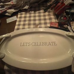 “Let’s Celebrate “ Oval Platter w/ Handles