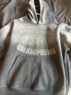 Hoodlumni streetwear Atlanta brand  2024 champions black grey white cause wash hoodie size medium