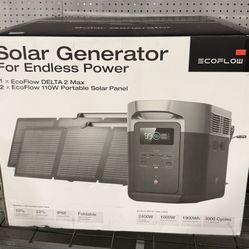 Solar Generator For Endless Power 1 x EcoFlow DELTA 2 Max 2 x EcoFlow 110W Portable Solar Panel ECOFLOW $899.99