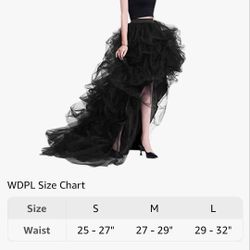 Black High Low Ruffle Tulle Skirt