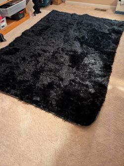 Rug black shag