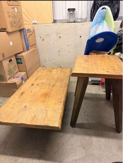 Acacia Wood Low Tae and Side Table Set
