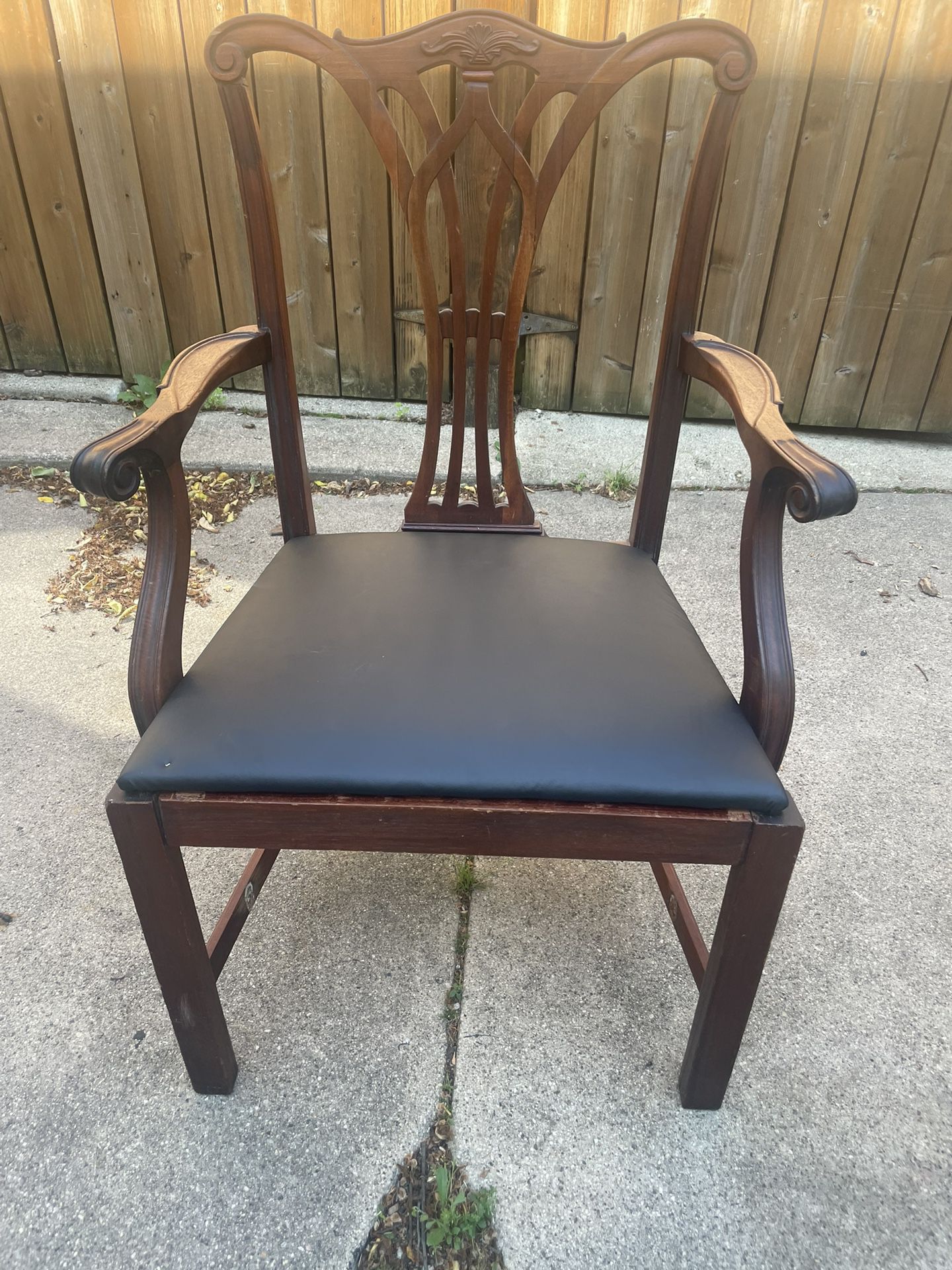 Antique Wooden Chair with Padded Seat , 24 wide, 39 high back, seat at 19 high, $25