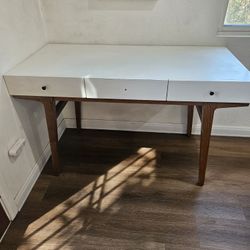 West Elm Modern Desk White Lacquer