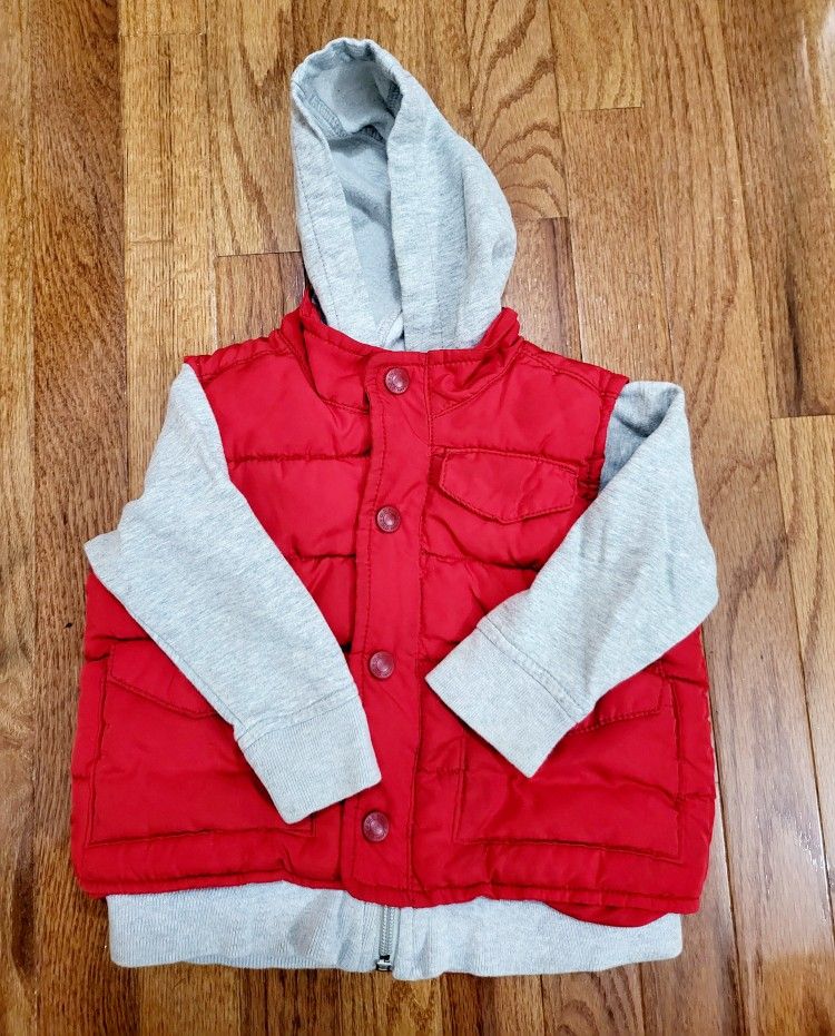 Old Navy Quilted 2 in 1 Hooded Puffer Vest