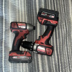 Milwaukee Impact And Drill Plus a 3h,6h Battery 