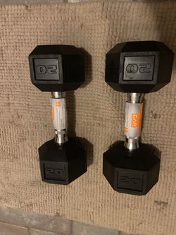 BRAND NEW Cap Hex 20lb dumbbells set weights Rubber Coated