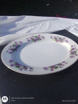  Kyoto China Violet 12" Oval Serving Platter

