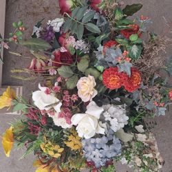 Large Assortment of Artificial Flowers And Shrubs