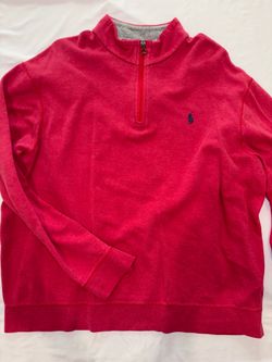 Vintage Polo Quarter Zip Red
