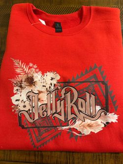 Jelly Roll Graphic Crewneck Sweatshirt Red