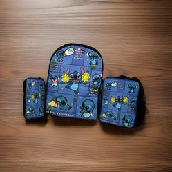3 Piece Super Mario School Backpack Lunch Box Set Tote Bag Pencil Case