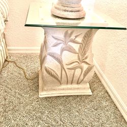Beautiful Carved  Stone Like Side Table 