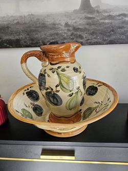 Decorative Clay Vase and Bowl