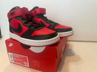 Nike Court Borough Mid 2 GS Bred Retro CD7783-602 Black Red
