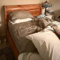 Wooden Queen Sleigh Bed Frame