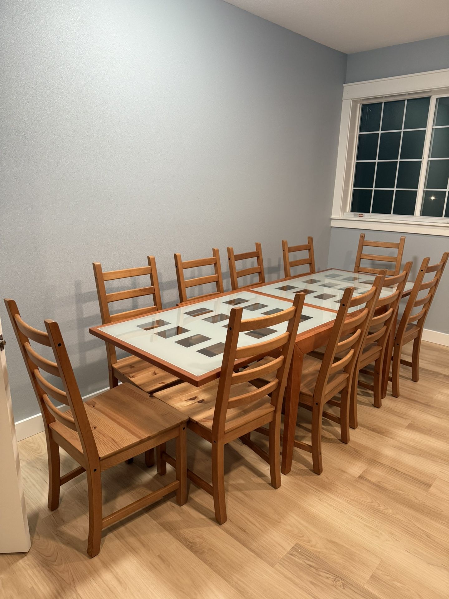 Table And 12 Wooden Chairs