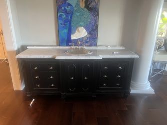 Black Gold With Marble Top Bathroom Vanity 76