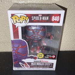 Funko Pop Spider-Man MILES MORALES Programmable Matter Suit GLOW IN DARK 840 EXCLUSIVE New in Box Game-Stop Limited Edition