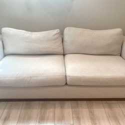 Timeless Beige Sofa | Feathered Cushions 