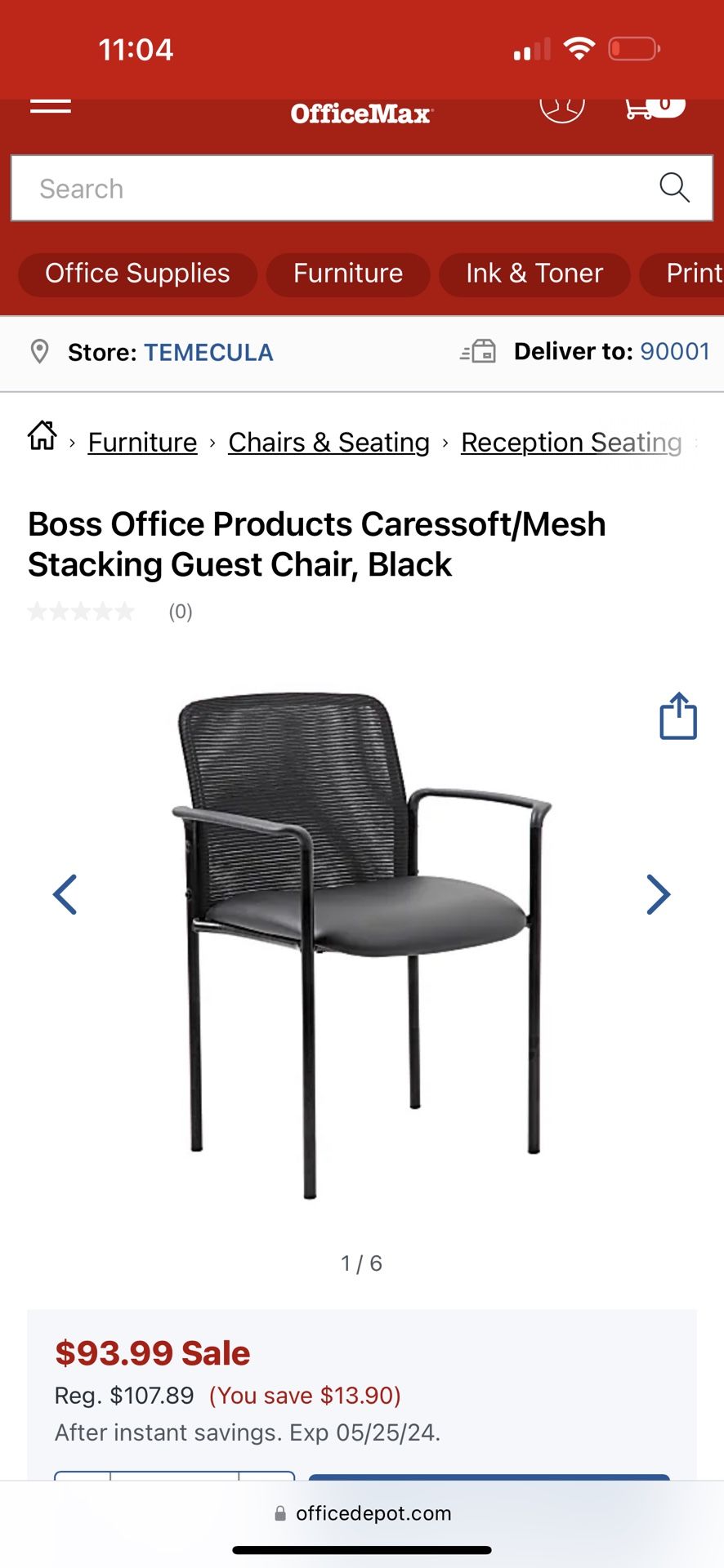 4 Stackable Office Chairs