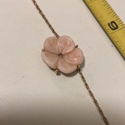 Vintage Avon Glass Plumeria Flower 17" Necklace