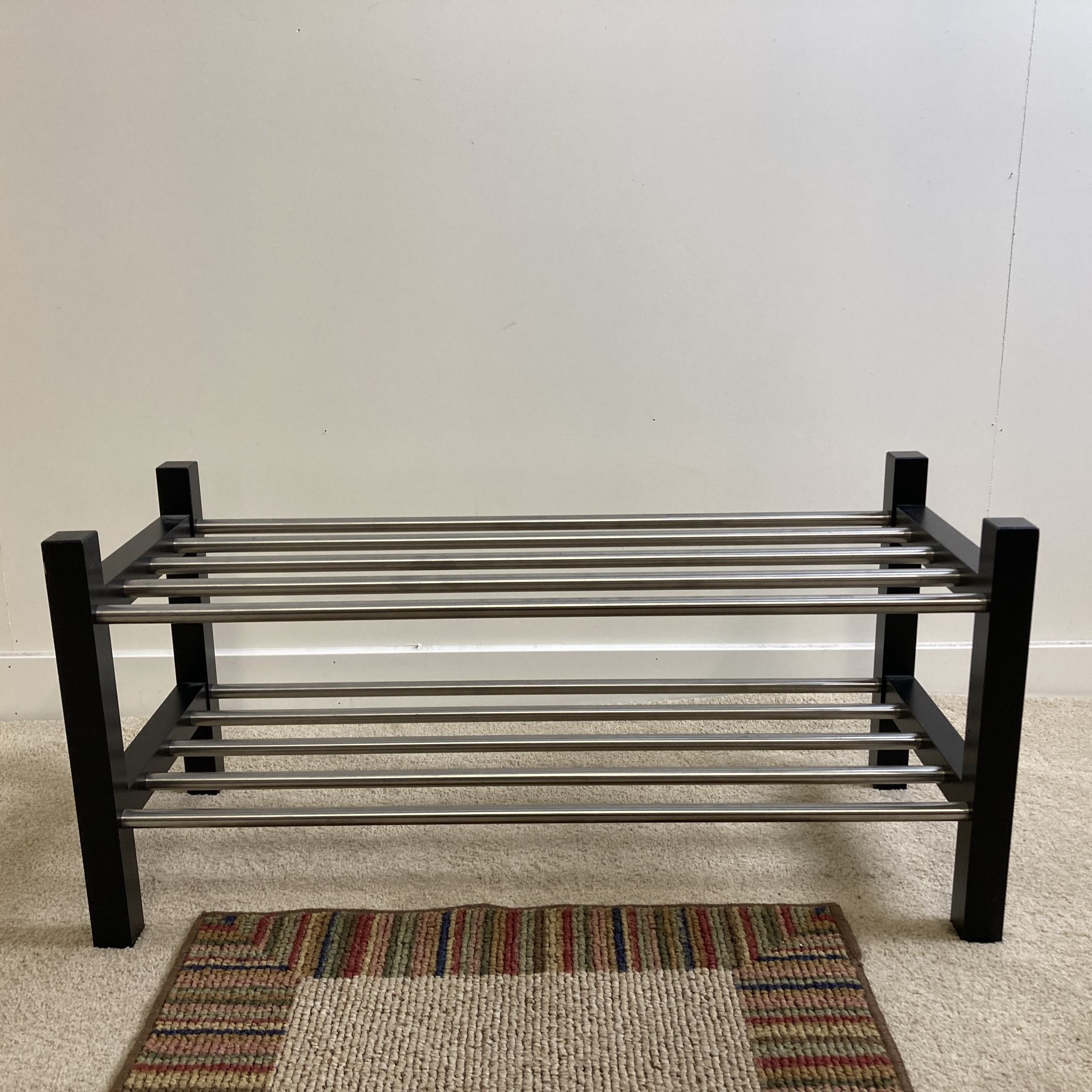 Small Black IKEA Tjusig Shoe Rack