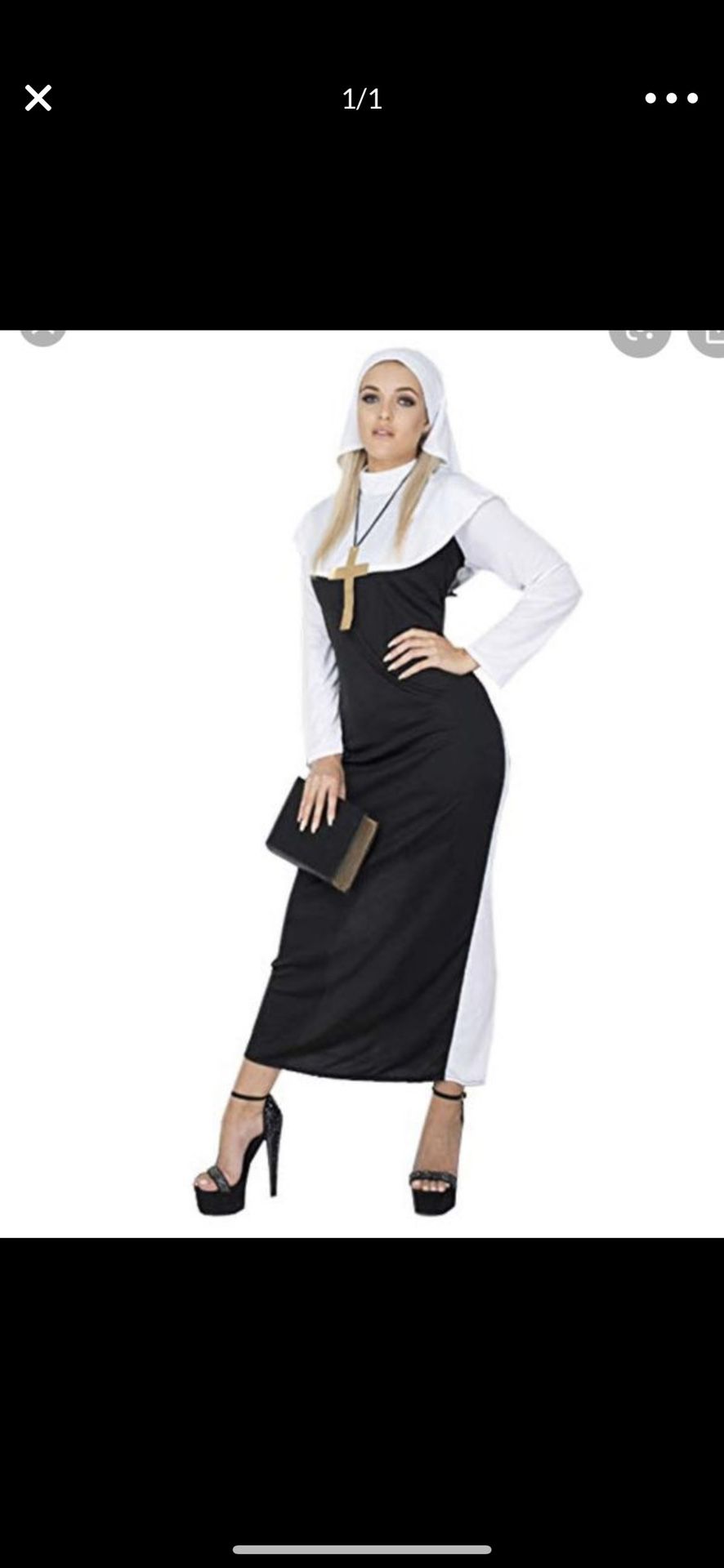 Adult Nun Costume Size Large New Halloween Costume 