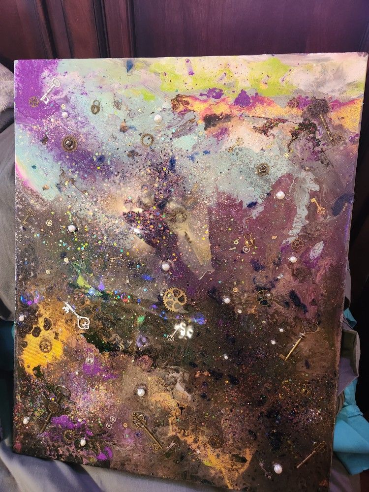 Custom Acrylic And Resin Paint Pour Art