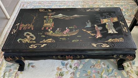 Vintage Coffee Table-Chinese Qing DynastyMarquetry Inlaid Lacquer