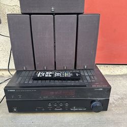 Yamaha RX-V381 5.1 Channel Home Theater Receiver With Speakers and Remote