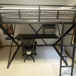 HOM Furniture Maxx Loft Bunk Bed - Full Size - Desk Under - Black