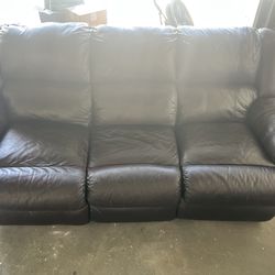 Havertys leather reclining sofa & chair