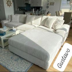 $39 Down Payment Ashley Cloud Comfy Plush Sectional  with Ottoman 