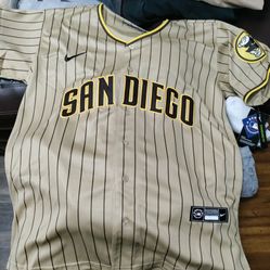 San Diego Padres Brown Pinstripe Number 3 Merrell