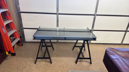 Glass top desk