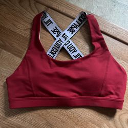 Til You Collapse Red Sports Bra - Padded - Size Small