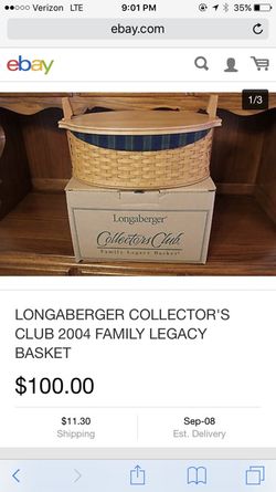Longerberger basket $90