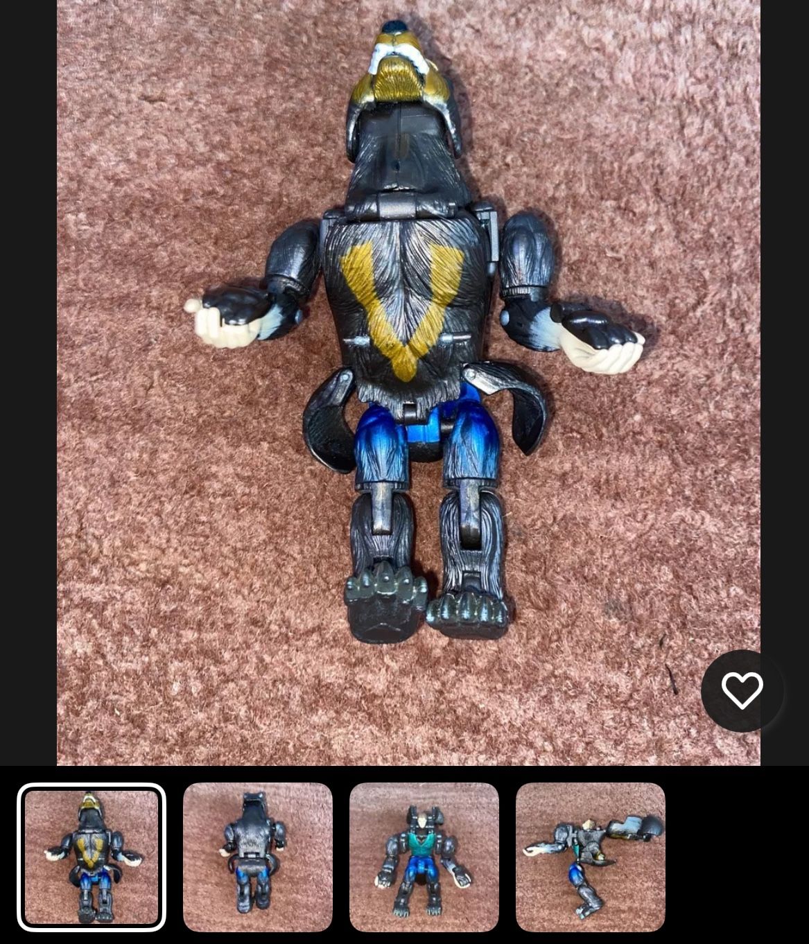 Vintage Transformers Animorph Jake Grizzly Bear Action Figure Hasbro 1998 Loose