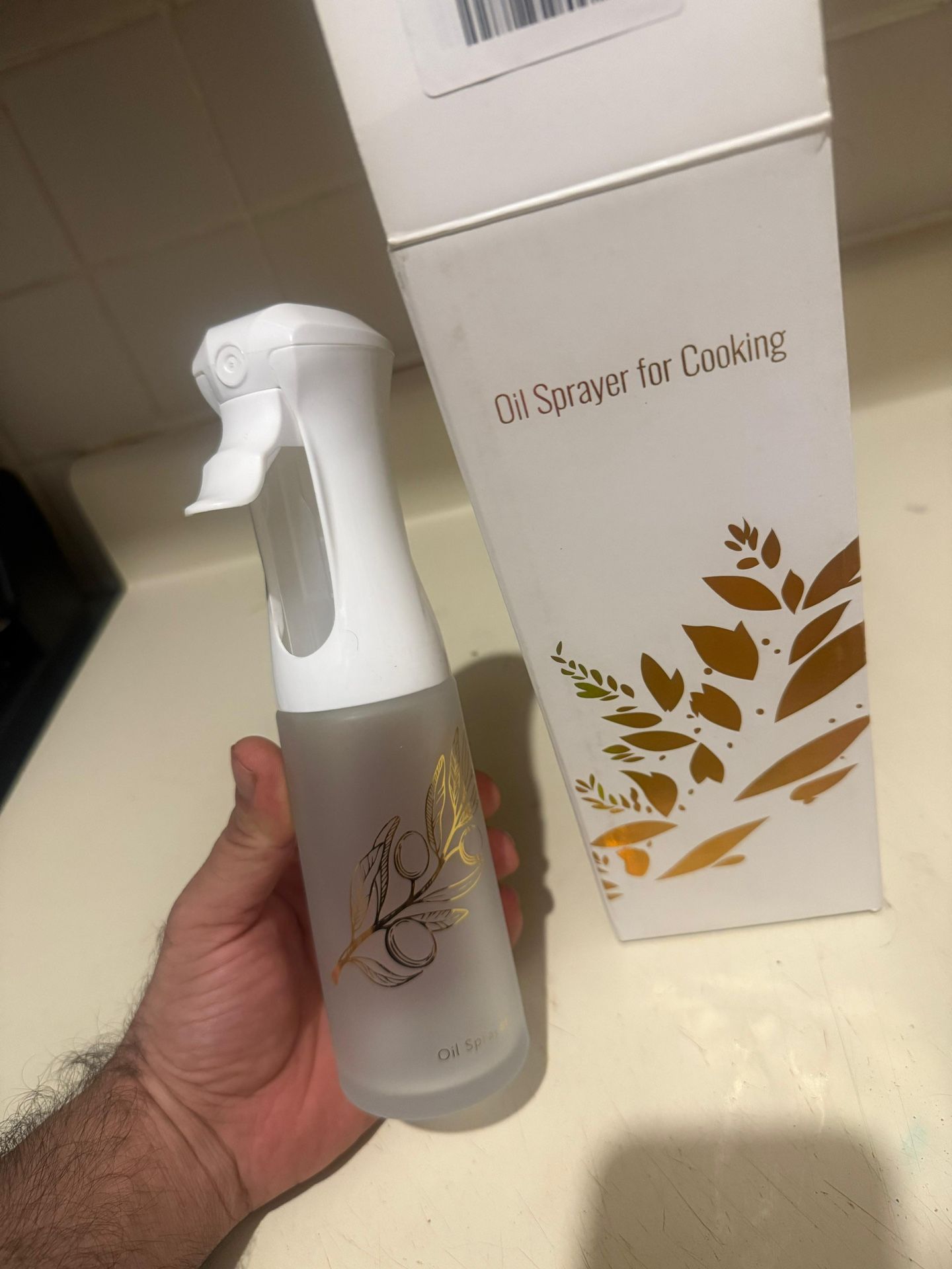 Oil Sprayer for Cooking, Olive Oil Sprayer Mister, 200ml Glass Olive Oil Spray Bottle, Kitchen Gadgets Accessories for Air Fryer, Patented Technology,