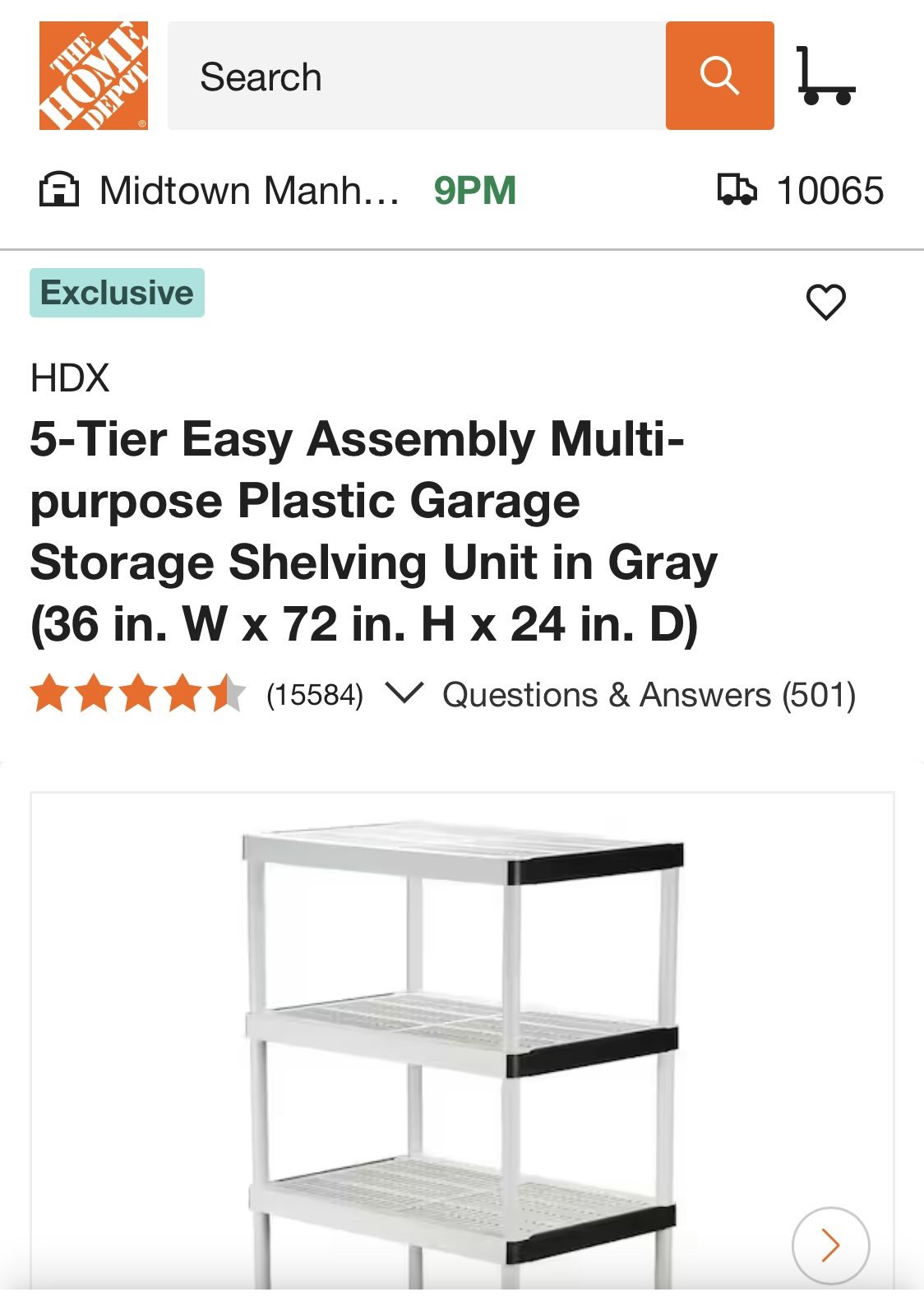 Home Depot 5-Tier Shelving Storage YES ITS AVAILABLE
