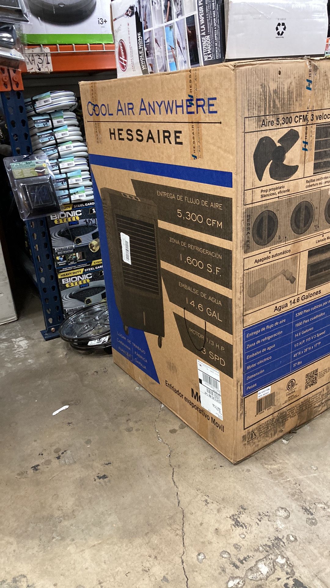 Hessaire 5,300 CFM 3-Speed Portable Evaporative Cooler (Swamp Cooler) for 1,600 sq. ft.