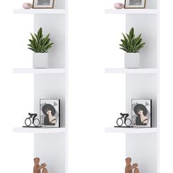5 Tier White Lack Wall Shelf - Multi-Functional Display Organizer for Anime Figures, Funko Pop, Plants, Makeup & Books (7.1" x 5.5" x 30.7") – Space-S