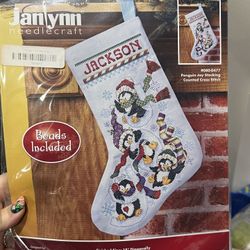 Penguin Stocking Cross Stitch Kit