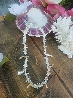 Coral with shells necklace