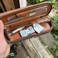 Vintage razor, Toothbrush, travel kit 