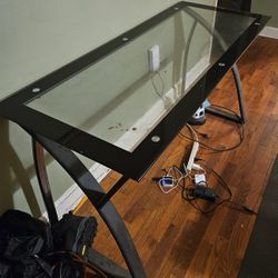 Large Glass Top Desk