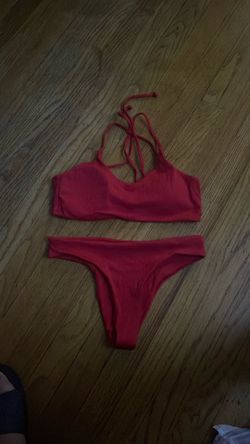 Women/Teen 2 piece red bathing suit size Small