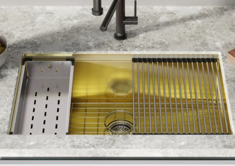 32” Kitchen Sink In Gold