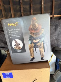 Scary Sitting Scarecrow Candy bowl Halloween